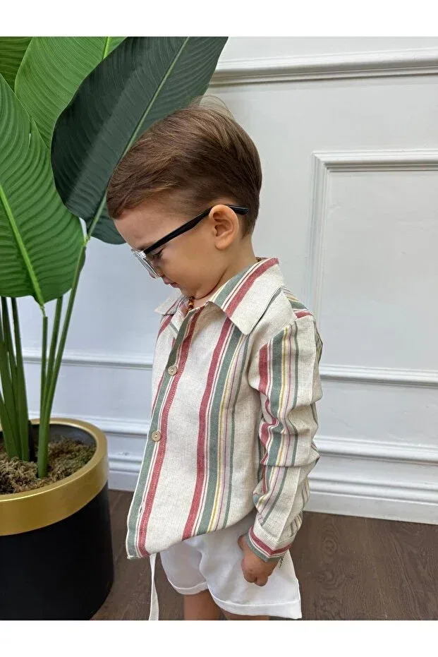 Детская рубашка для мальчиков с длинным рукавом Ares Kids Fashion, White Orange — фото 2