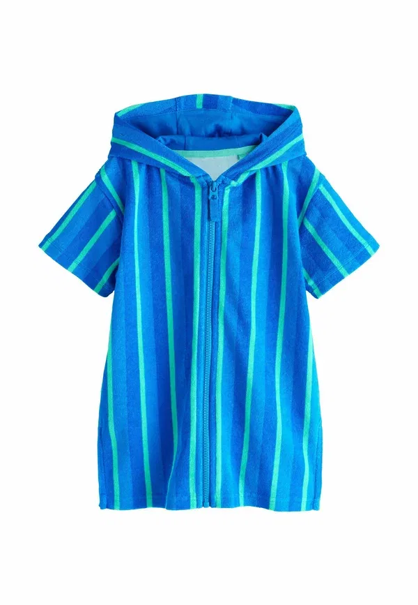 Халат из махровой ткани Regular fit -zip through cover-up - beach accessory Next Blue Green Stripe, зеленый