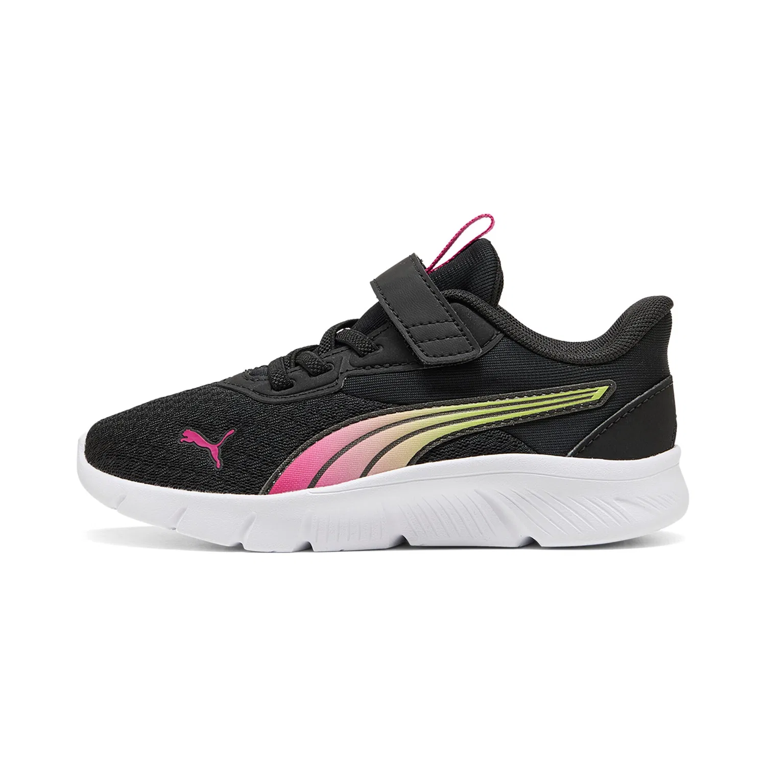 Детские текстильные кроссовки на липучке FLEXFOCUS MODERN BLAZE FADE AC PS PUMA, Black/Pink Opal/White — фото 2