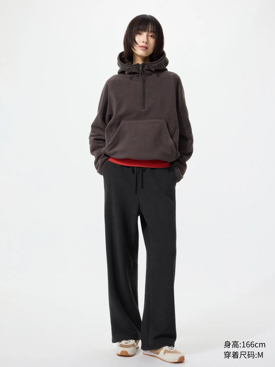 Брюки из флиса комфортные Uniqlo, черный — фото 2