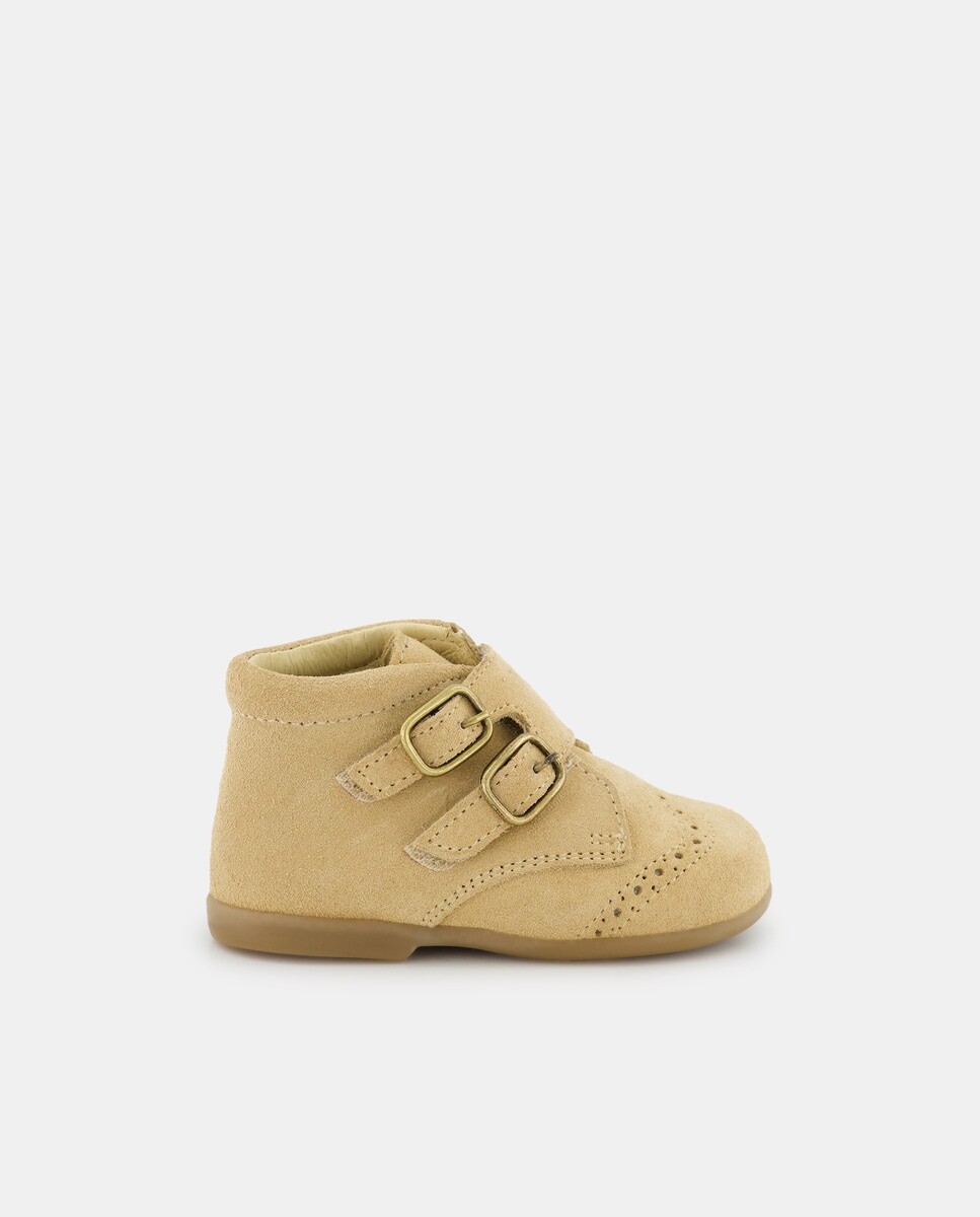 

Сапожки для мальчика из замши с двумя пряжками Leon Shoes, коричневый