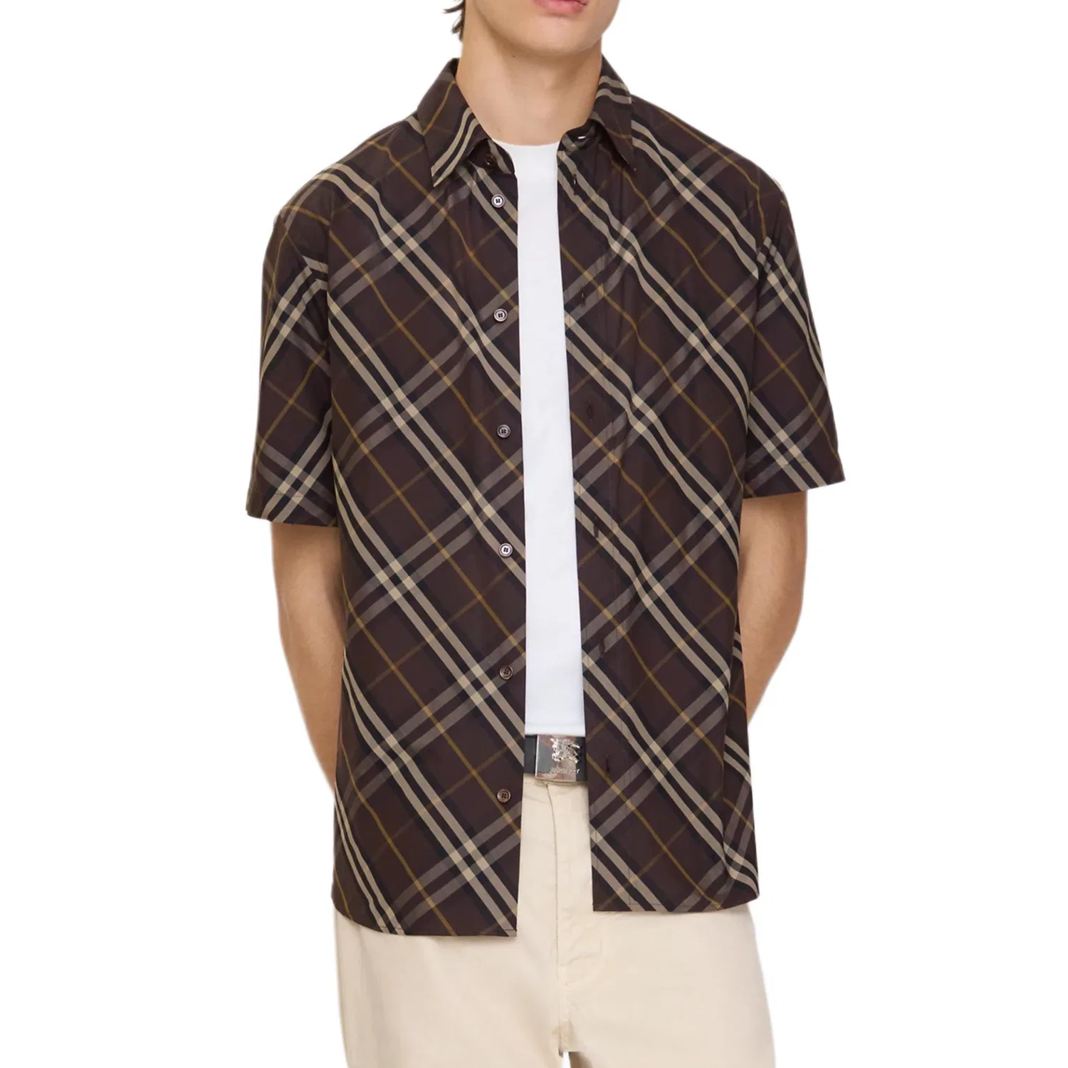 Мужская рубашка с отложным воротником Burberry, Truffle Brown — фото 2