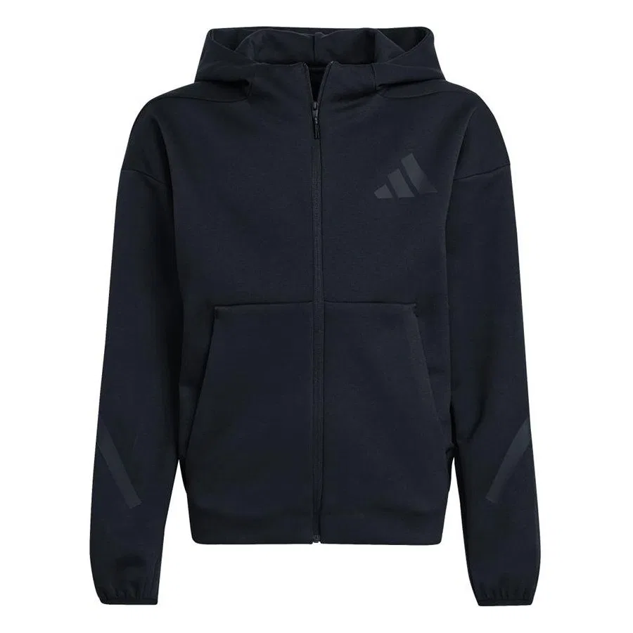 Детский спортивный свитшот с капюшоном adidas J Z.N.E.FZ, Серый