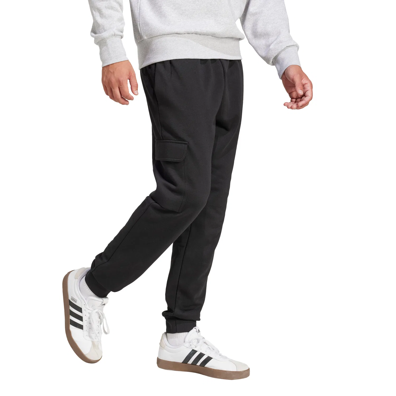 Мужские тренировочные штаны с карго-карманами Feelcozy Fleece Cargohose Adidas, Schwarz Weiss — фото 3