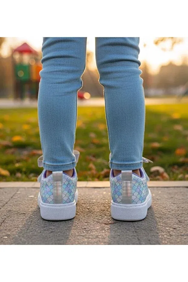 Детские повседневные туфли для девочек на шнуровке Surpie Shoes, Lila — фото 2