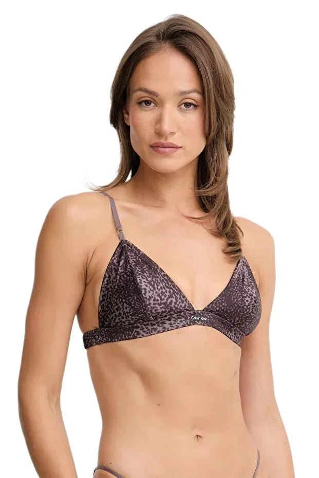 Женский бюстгальтер-бралетт из сатина Calvin Klein, Brown