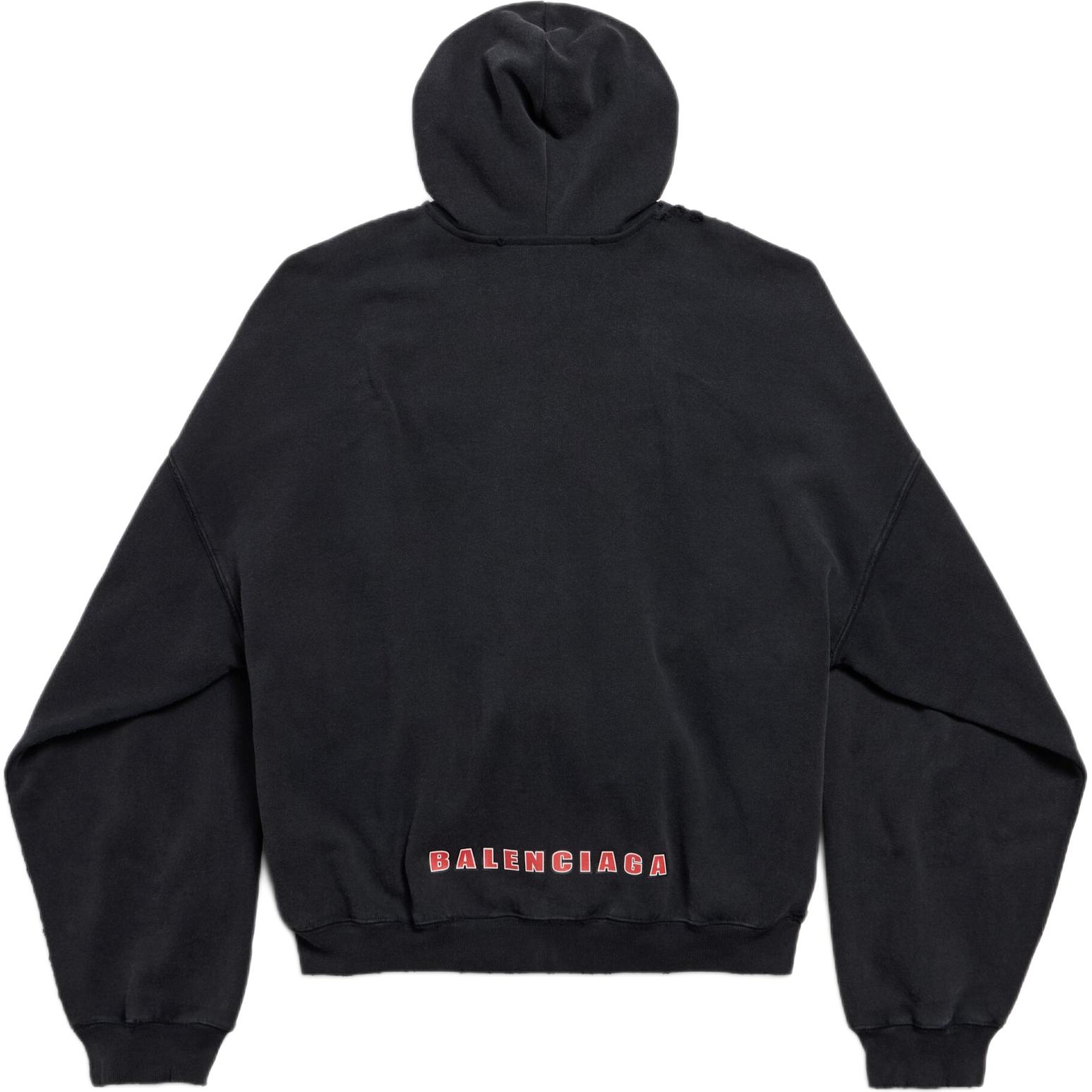 Спортивный худи с молнией sponsor logos large Balenciaga, черный — фото 3