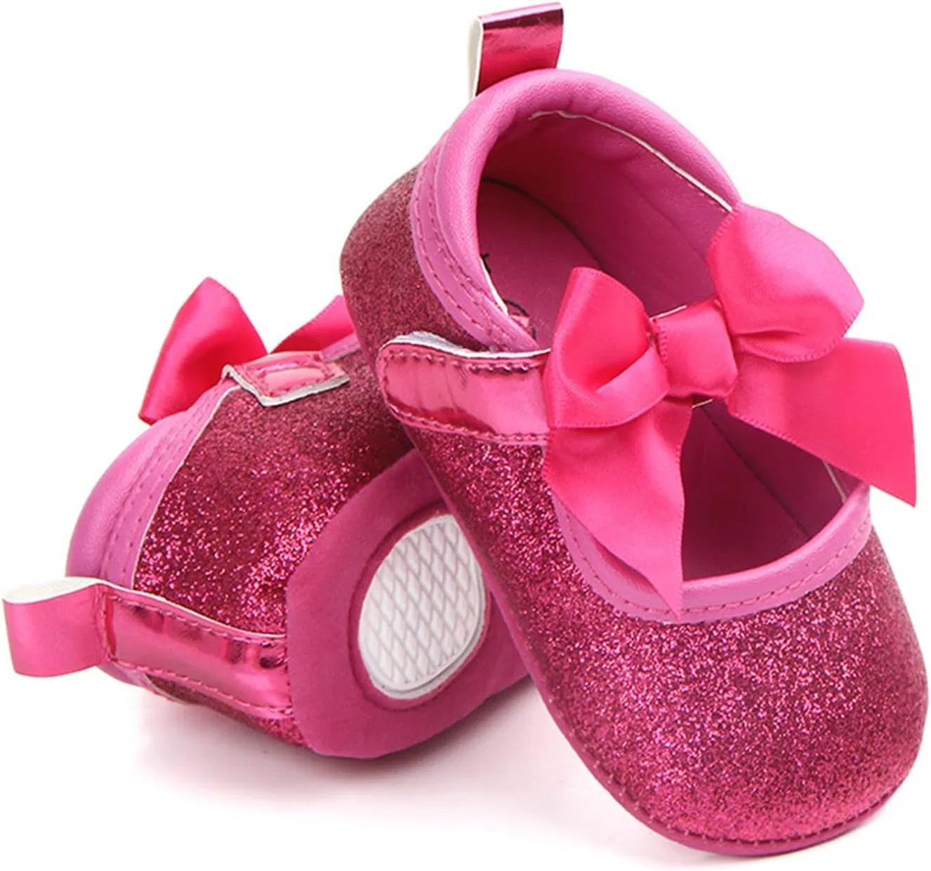 Детские туфли Мэри Джейн для девочек с блестящим бантом, Hot Pink — фото 4
