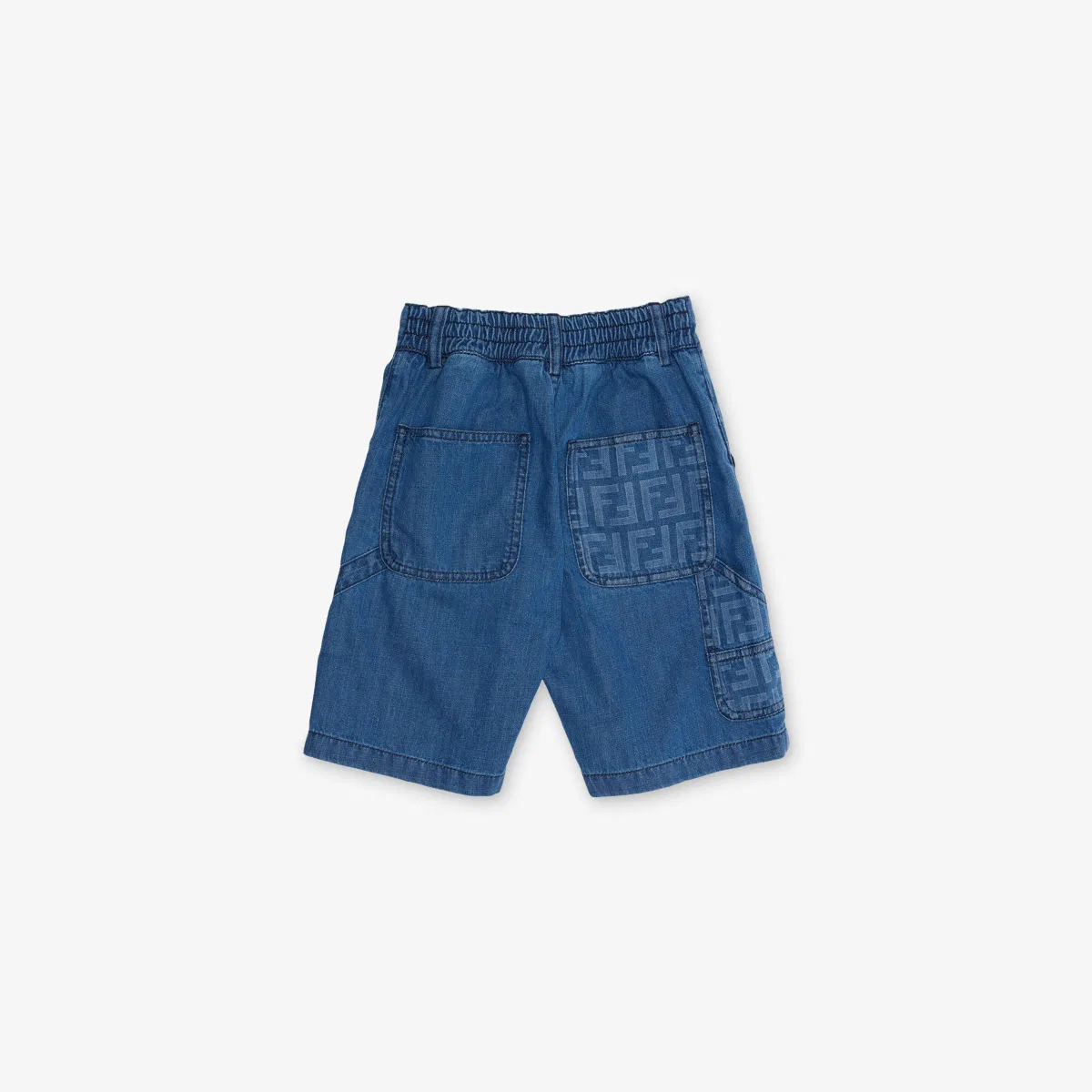 Фирменные джинсовые шорты-бермуды для детей 4-12 лет Fendi, темно-синий — фото 3