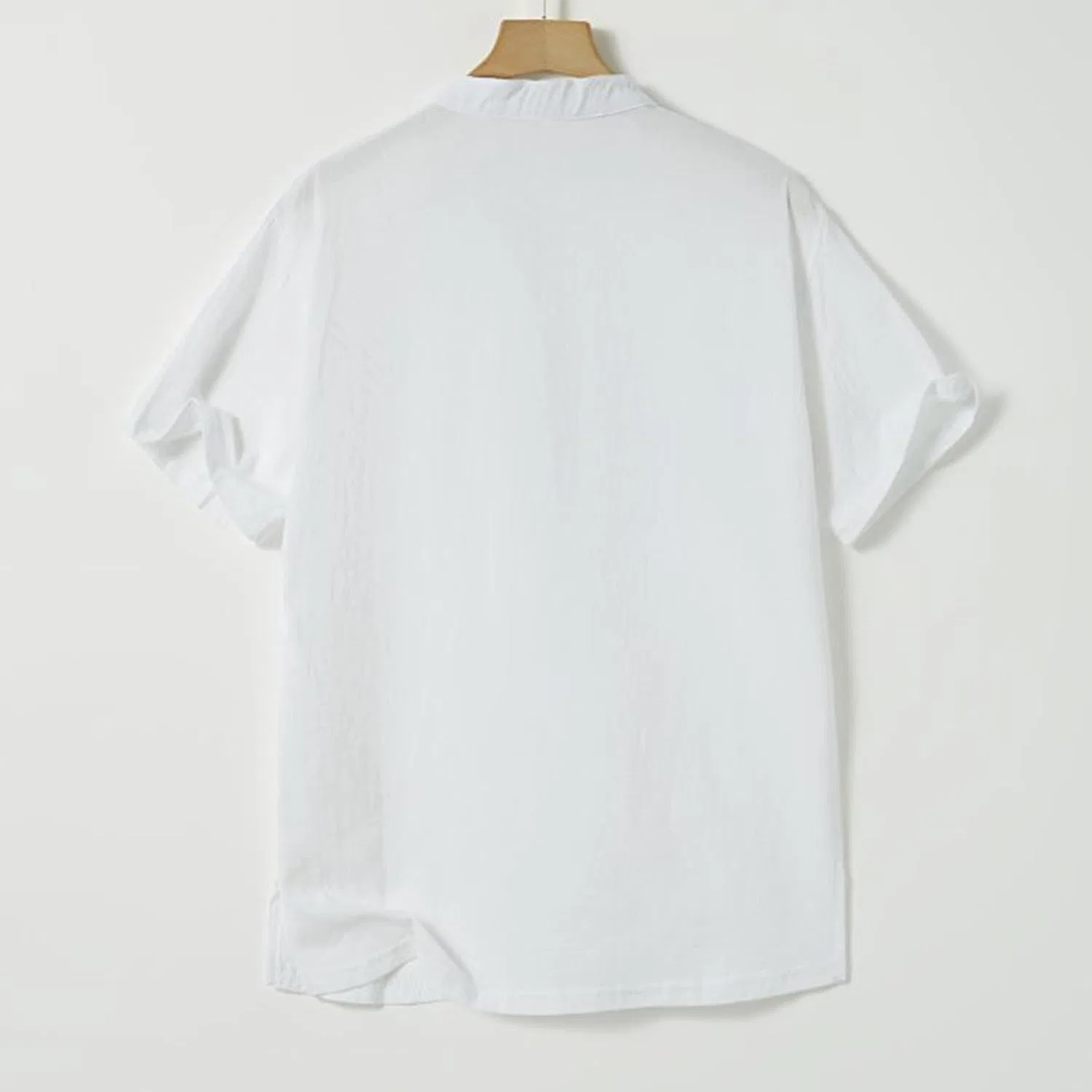 Мужская повседневная рубашка хенли с коротким рукавом Regular Fit, White — фото 4