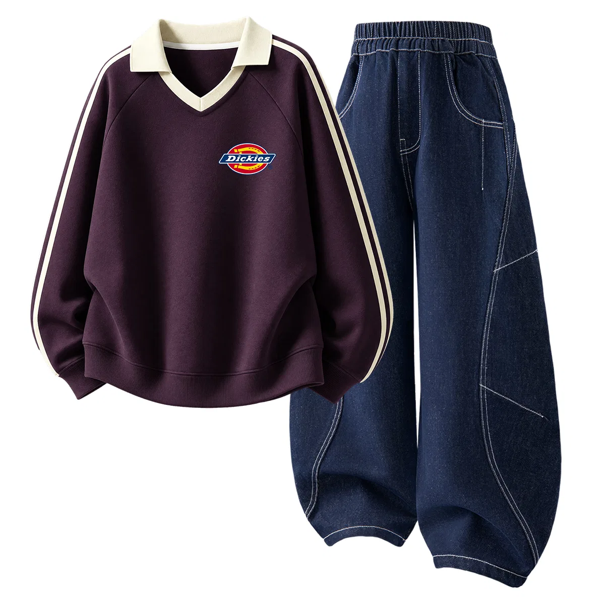 Детский спортивный комплект с поло-воротником Dickies, Berry Dark Reddish Purple/Denim Dark Blue