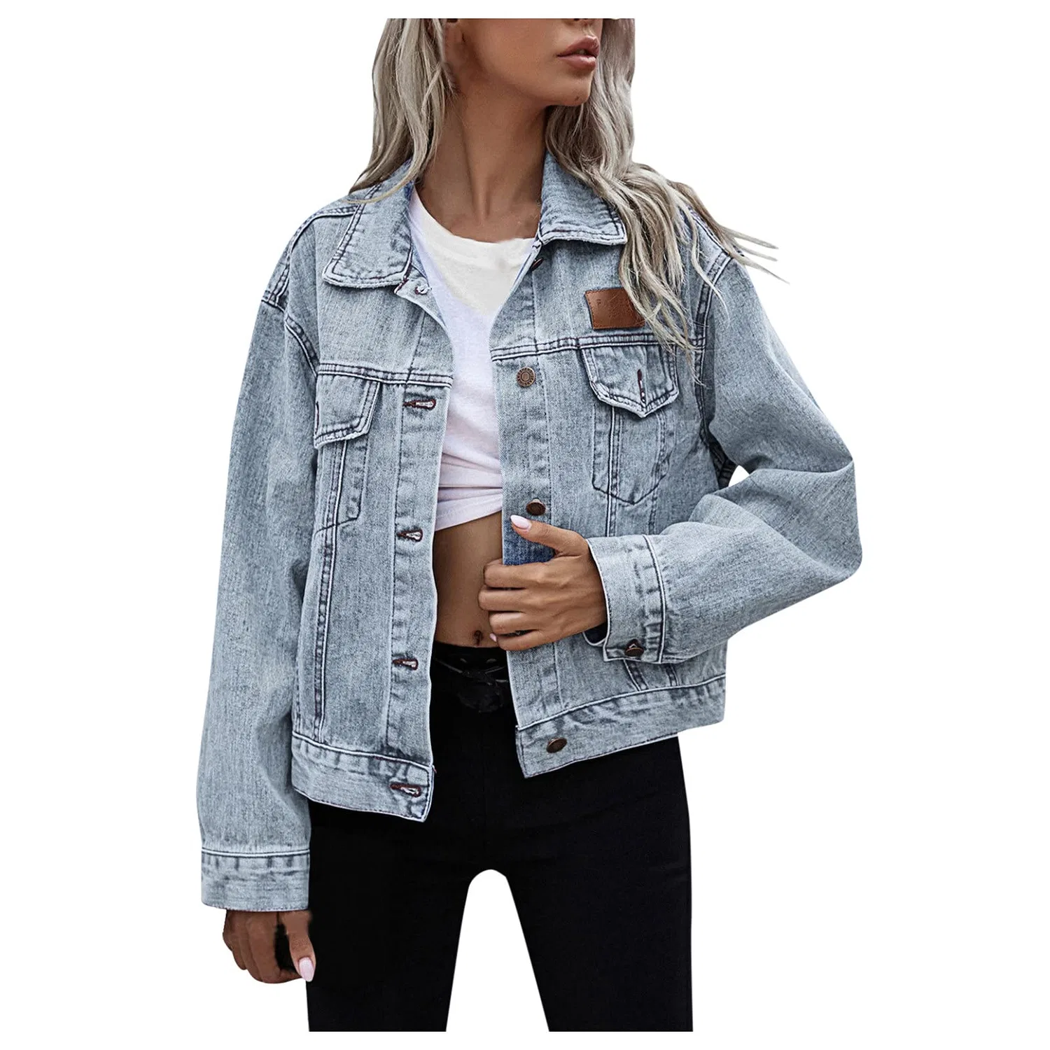 Мужская джинсовая куртка oversize с длинным рукавом Autumn Flannel, Azzurro