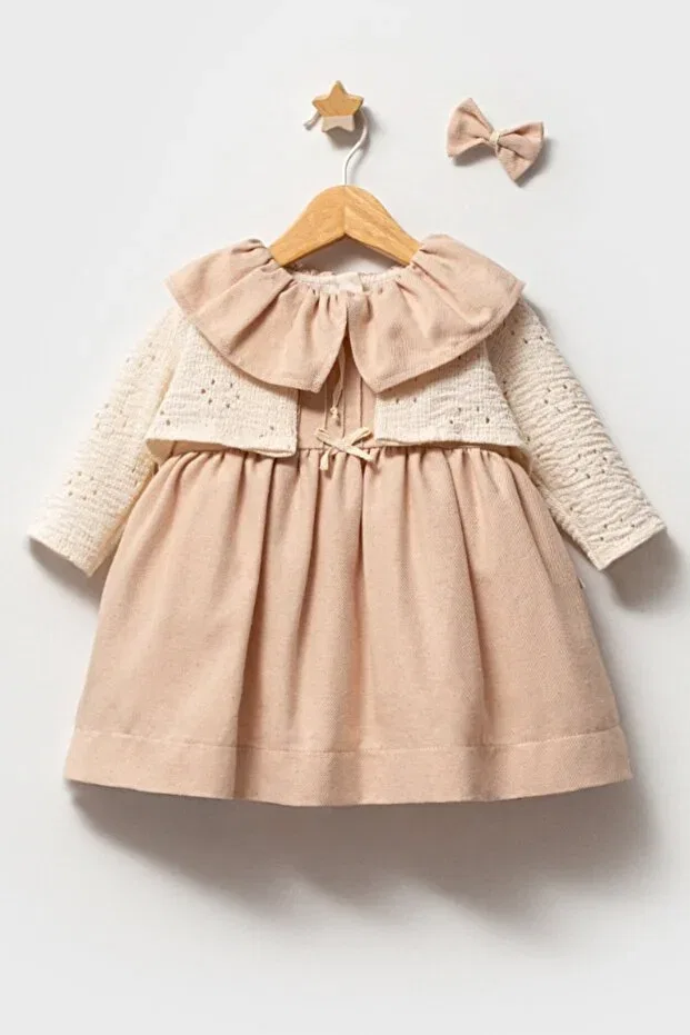 Детское платье для девочек хлопковое Mixmax Bebe, Pink — фото 2
