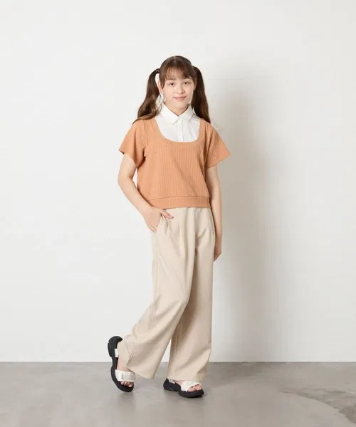 Детское лонгслив с имитацией рубашки с длинным рукавом модель Shirt Layered Knit, a.v.v, Black — фото 4