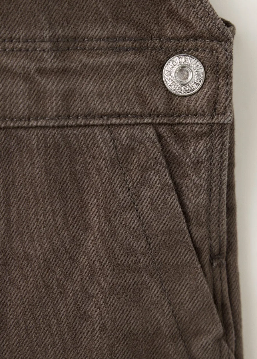 Детский комбинезон MANGO KIDS Regular Overalls 'BRUSH' цвета мокко — фото 4