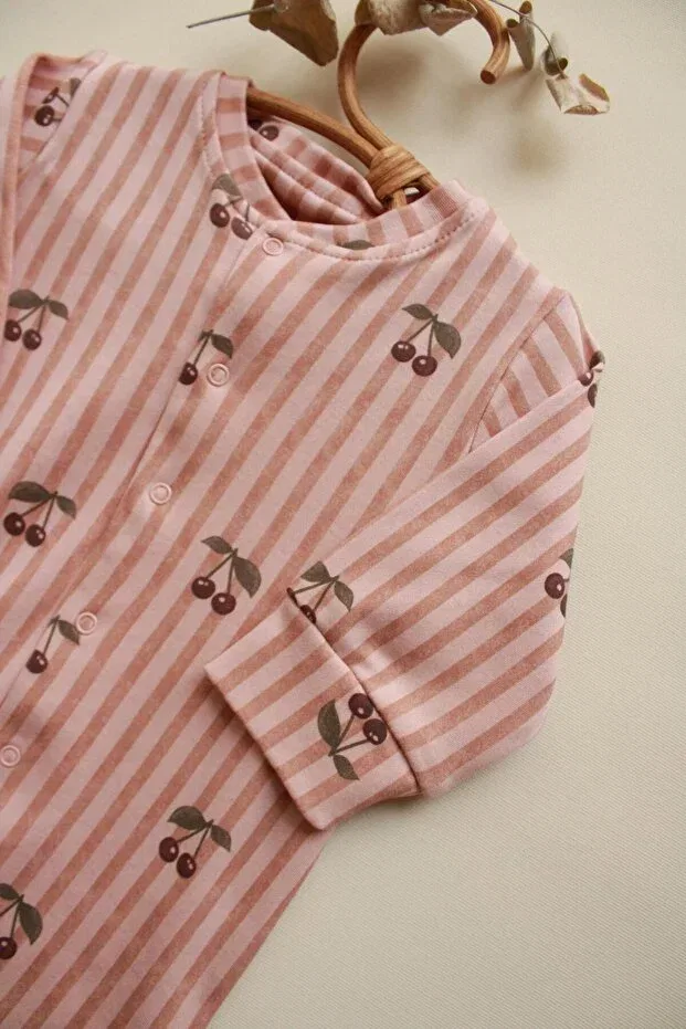 Детский комбинезон для девочек с принтом Stripe Cherry Series Oh La La Koala For Little Ones, Beige — фото 3