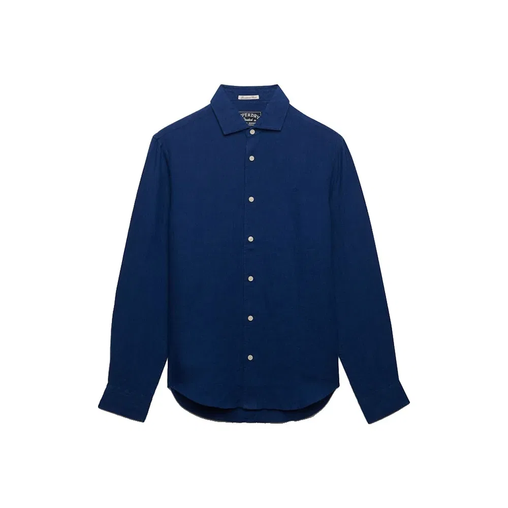 Рубашка с длинным рукавом Riviera Linen Superdry, синий — фото 3