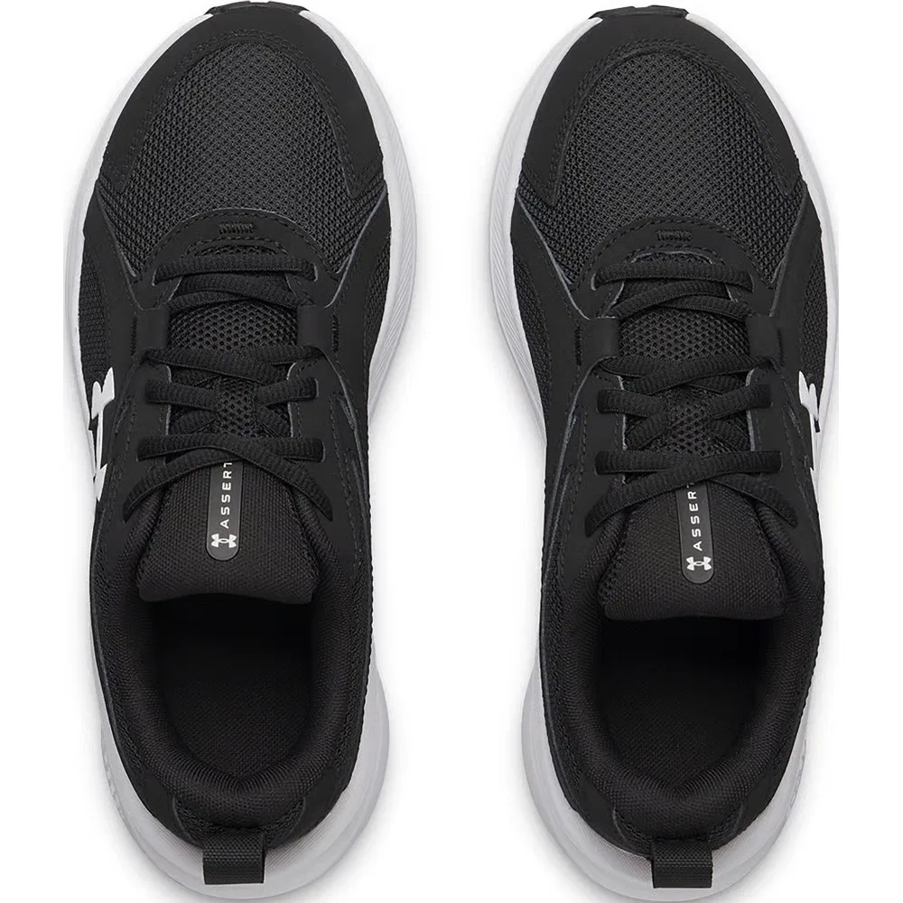 Детские кроссовки Charged+ Assert 11 Wide для бега Under Armour, Black/Black/White — фото 3