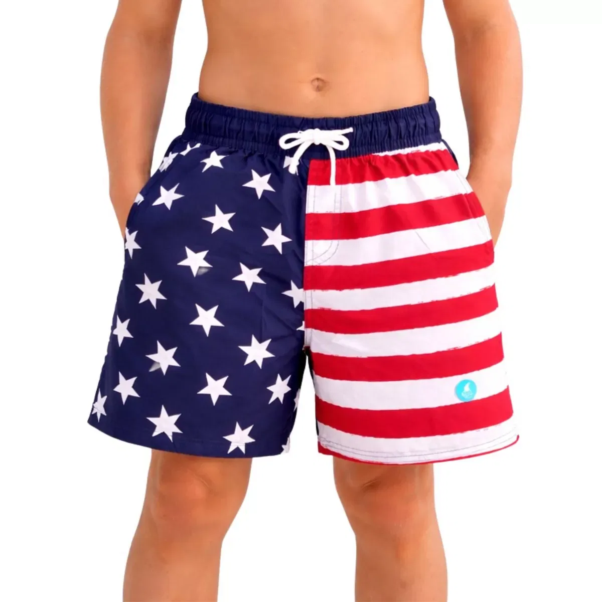 Детские плавки-бордшорты для мальчиков с принтом American Flag HEAT Swimwear, American Flag