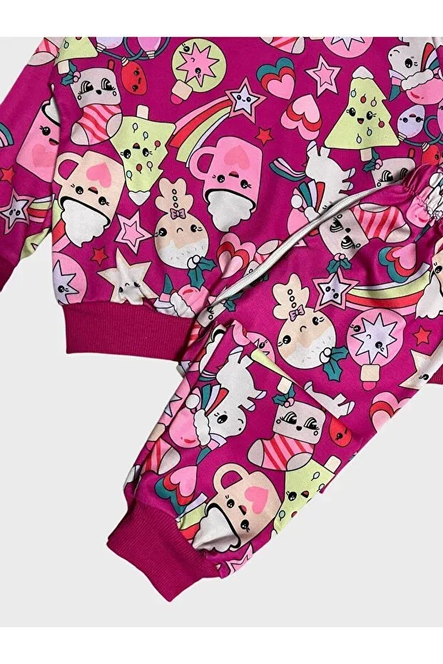 Детский спортивный костюм для девочек с принтом Heart Cup Cake Fil Kids, Pink — фото 4