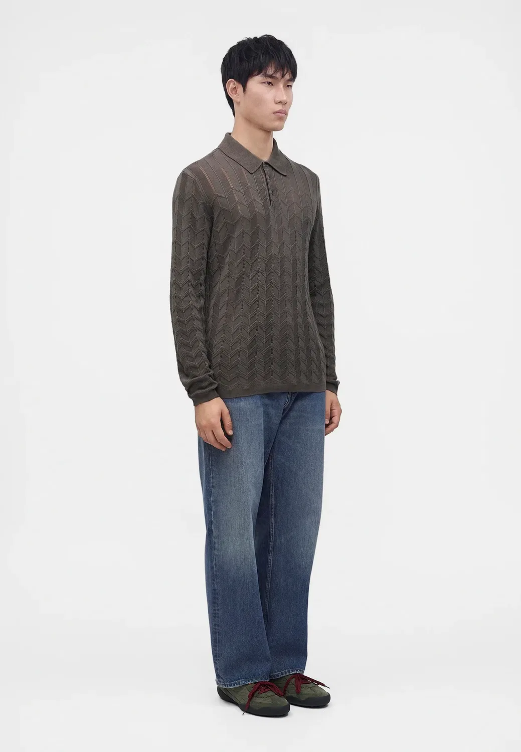 Пуловер - футболка с длинными рукавами Emporio Armani, Dark Gull Gray — фото 4