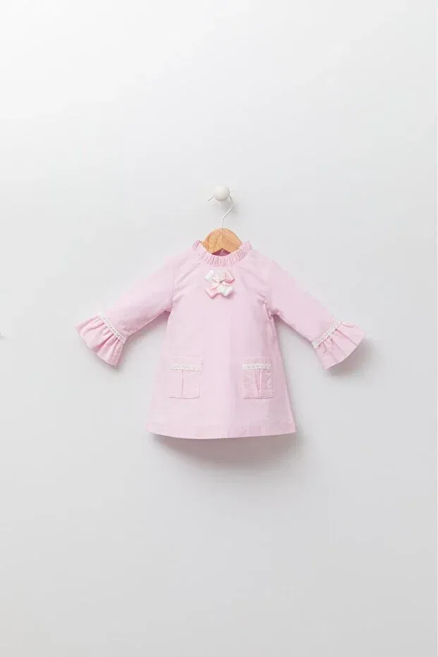 Детское платье для девочек вельветовое Velvet baby girl dress 13535 Babyhola, Pink