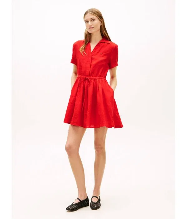 Женское платье из льна Tommy Hilfiger, красный