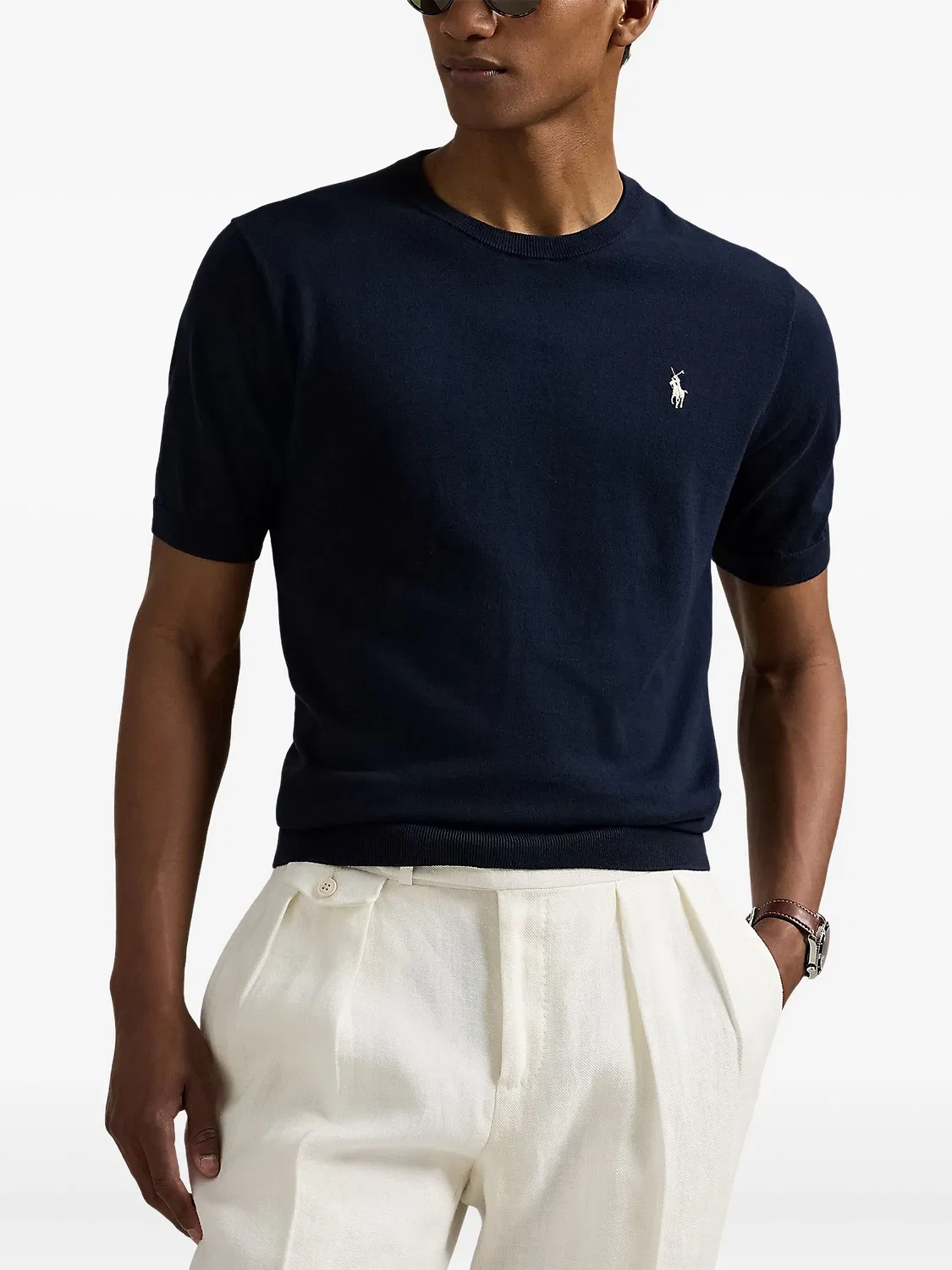 Свитер с круглым вырезом из хлопка Polo Ralph Lauren, синий — фото 2
