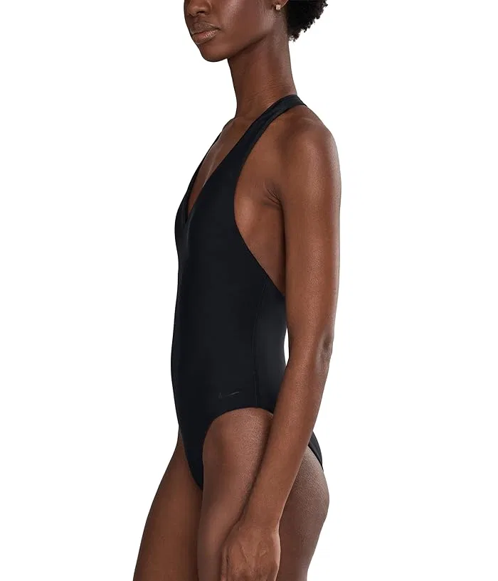 Купальник слитный Hydralock Luxe V-neck One Piece Nike, Black — фото 2