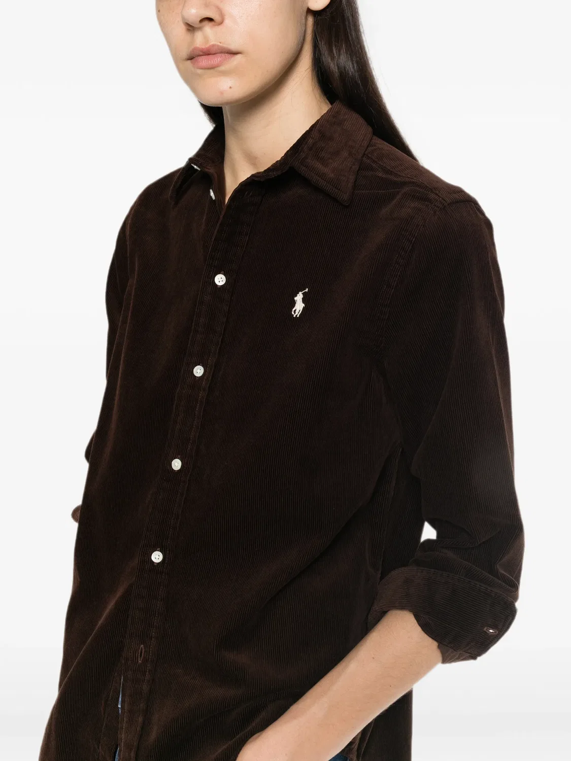 Рубашка из вельвета коричневая Polo Ralph Lauren, коричневый — фото 3
