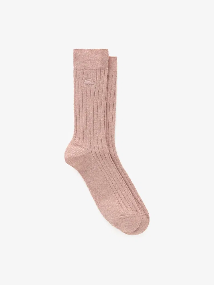 Носки женские LACOSTE с блестками, Pink