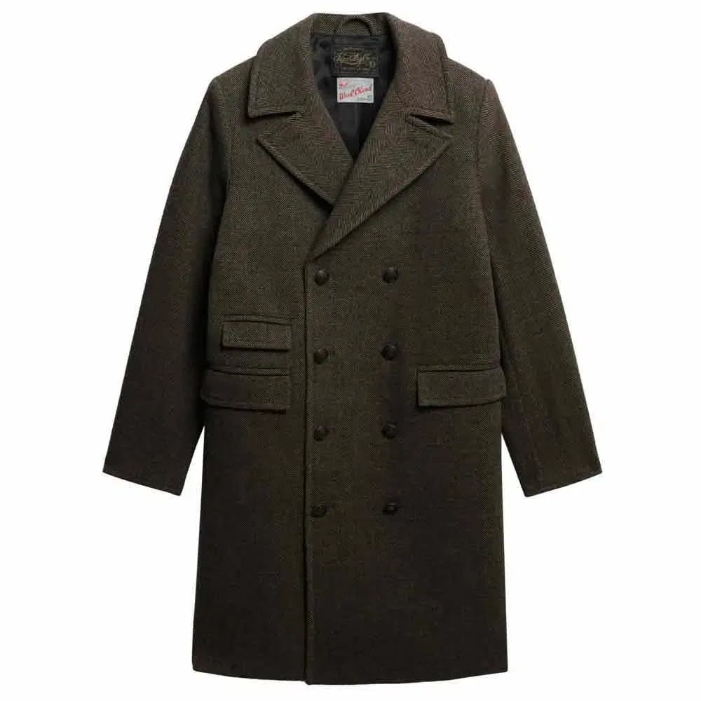 Пальто Merchant Wool Blend Superdry, коричневый — фото 3