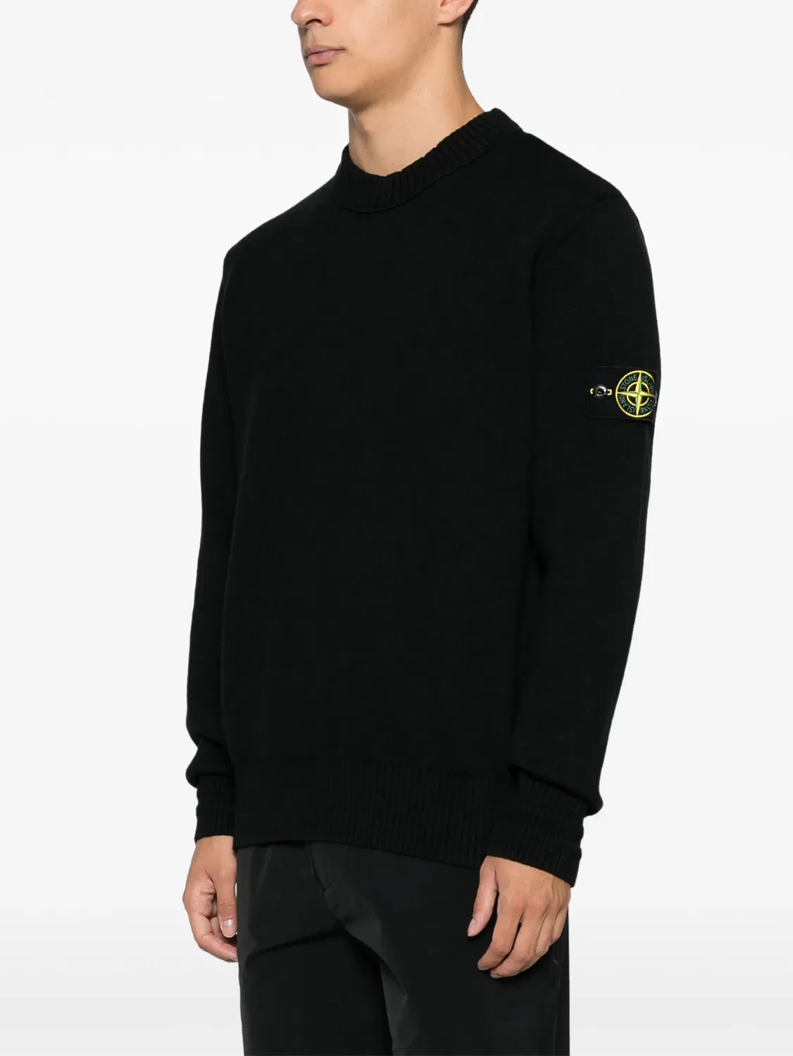 Свитер с эмблемой компаса Stone Island, черный — фото 4