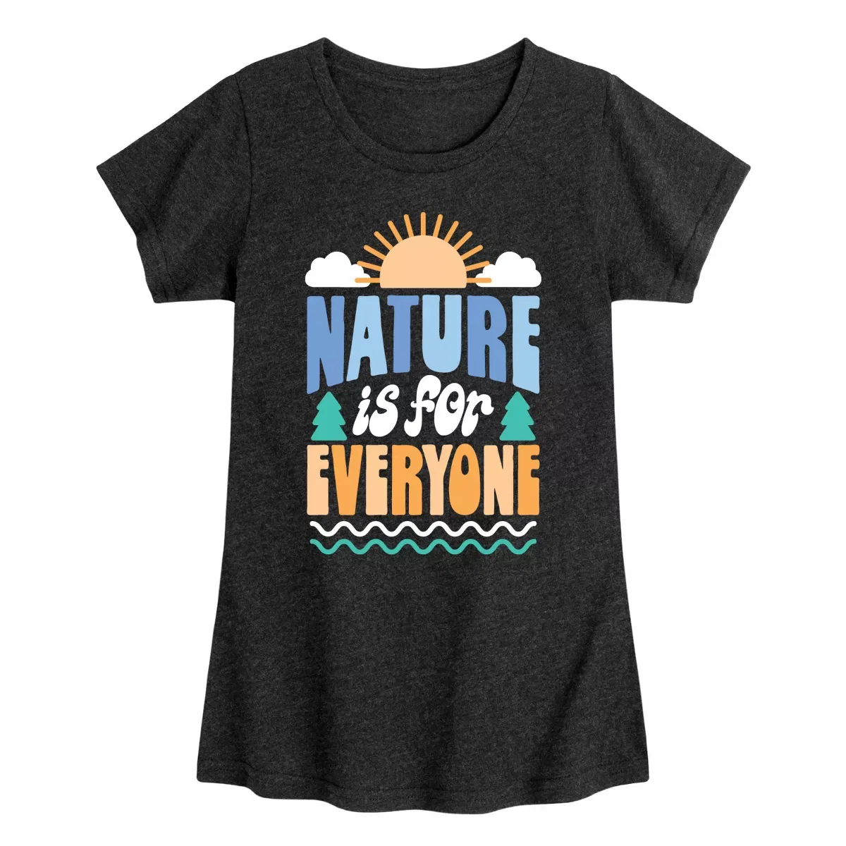Детская футболка для девочек с принтом Instant Message Earth Day, Heather Navy