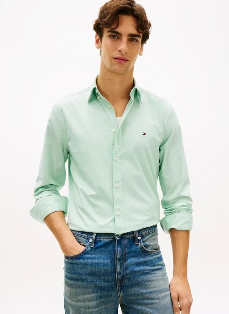 Рубашка с технологией Flex Regular Fit Tommy Hilfiger, мятный