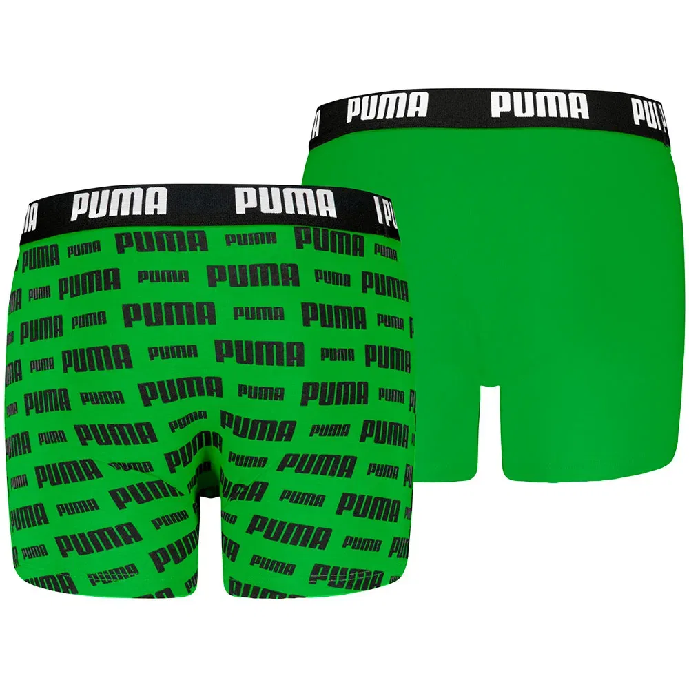 Боксеры Everyday Logo Print комплект 2 шт Puma, зеленый — фото 2