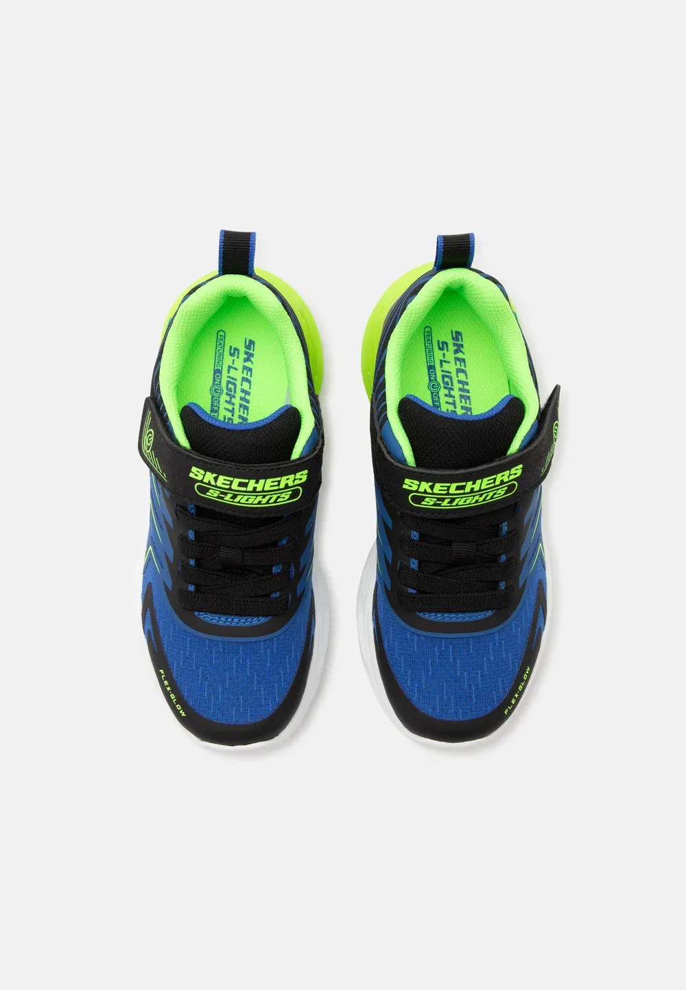 Кроссовки Flex Glow Ultra Skechers, Black/Blue/Lime — фото 4