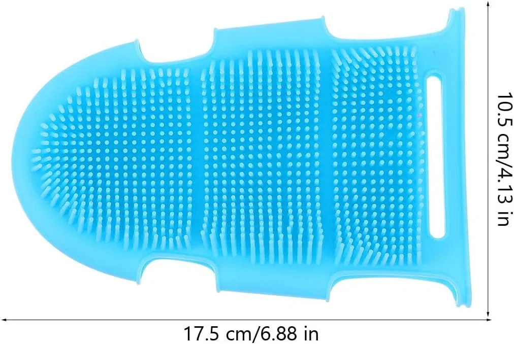 Щетка для тела силиконовая Mikikit, массажная варежка для пилинга, 17.5x10.5x3 см — фото 2