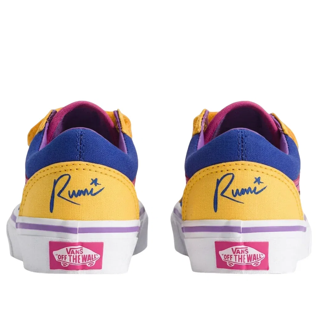 Детские кроссовки с верхом из канваса Kpop Demon Hunters Old Skool 'Rumi' Vans, Yellow/Multi-Color — фото 3