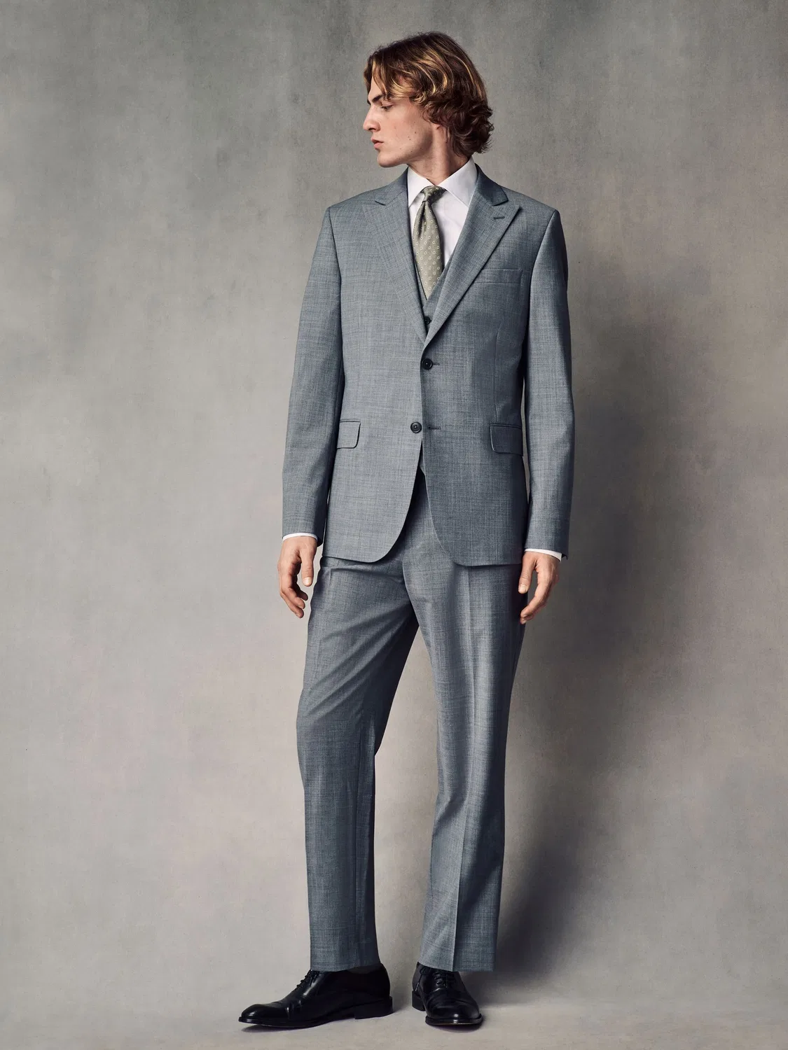 Пиджак Slim Fit Wool Blend Motionflex Next, серый — фото 3