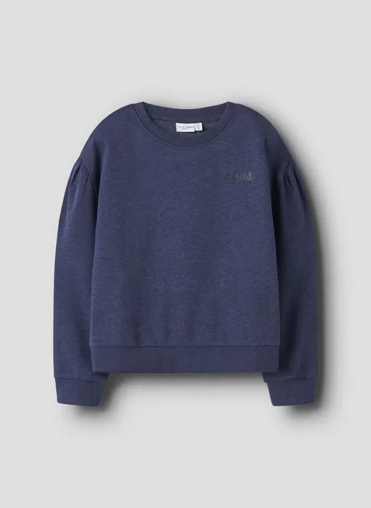 Свитшот с принтом Youth crew neck Name It, синий — фото 2