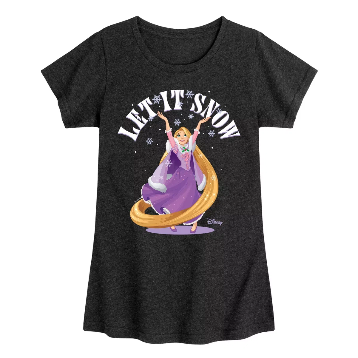 Детская футболка с принтом Let It Snow Disney Heather Black