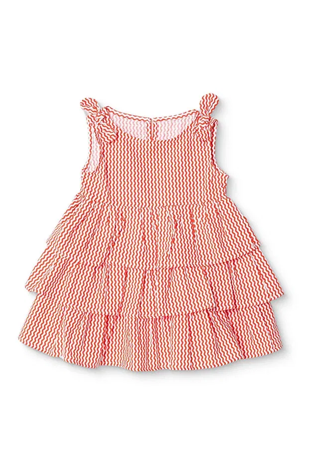 Детское платье для девочек хлопковое Hellobaby baby girl berry belle dress poplin crew neck rope strap Ebebek Hello Baby, Coral Printed