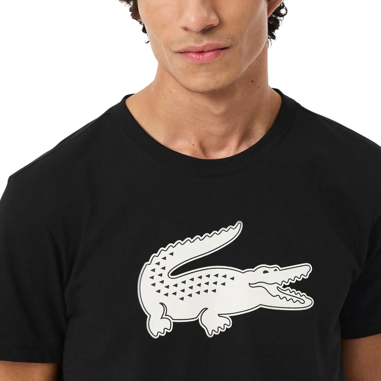 Футболка с длинным рукавом Lacoste Ultra Dry, черный/белый — фото 2
