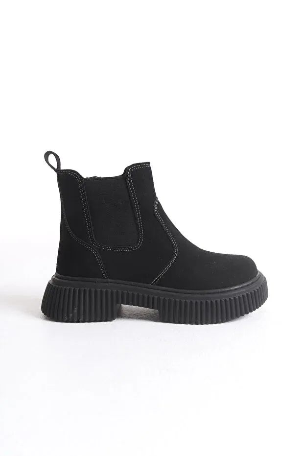 Детские зимние ботинки для девочек на плоском ходу Moda Lime, Black — фото 4