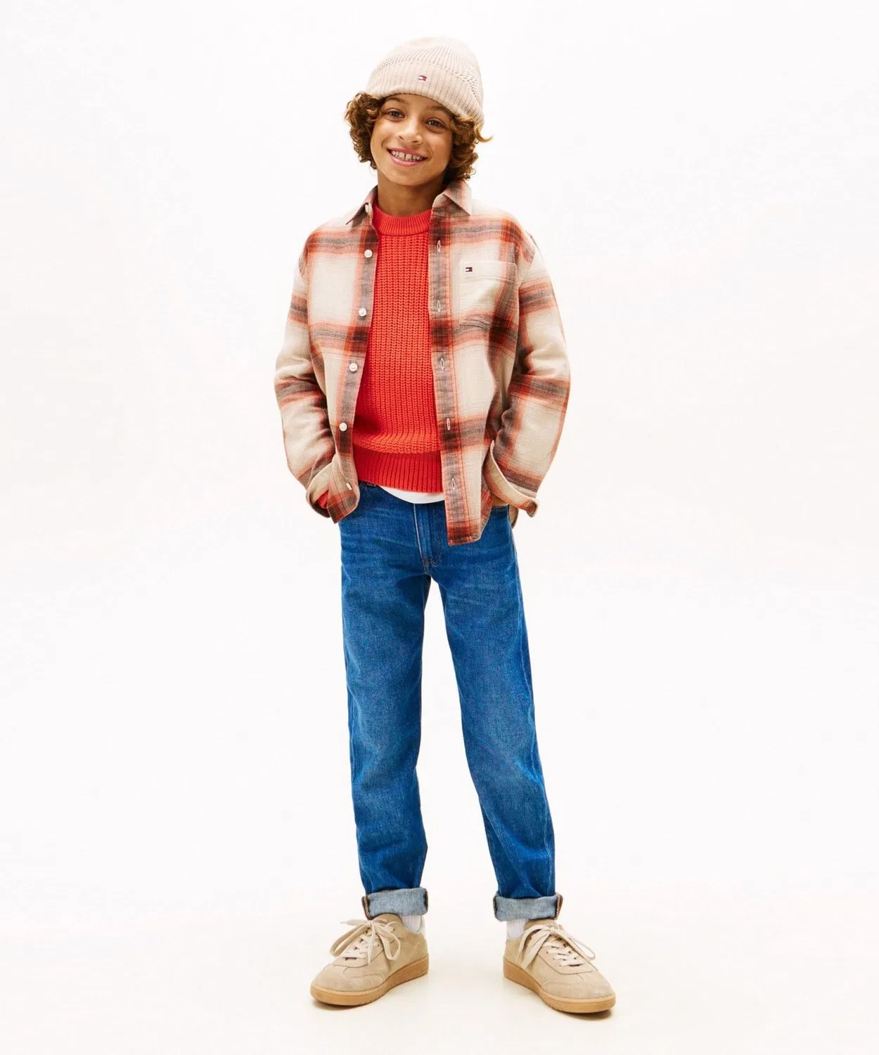 Детская рубашка с длинным рукавомв клетку Tommy Hilfiger, Red — фото 3