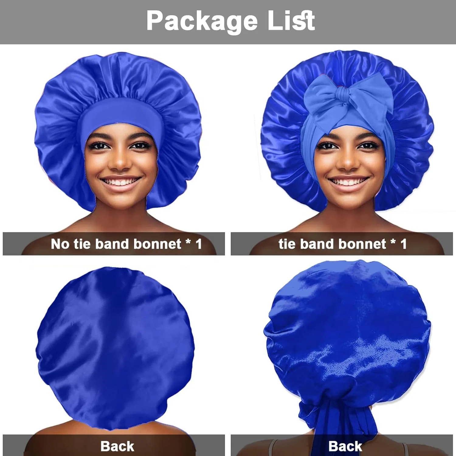 Шапочка для душа, FIRSTPELLA, Satin Silk Hair Cap, Large, Blue — фото 2