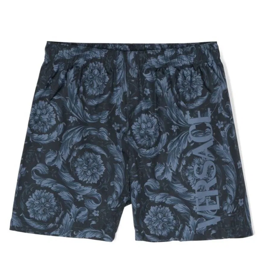Плавки для мальчиков с принтом Barocco Young Versace, Blue