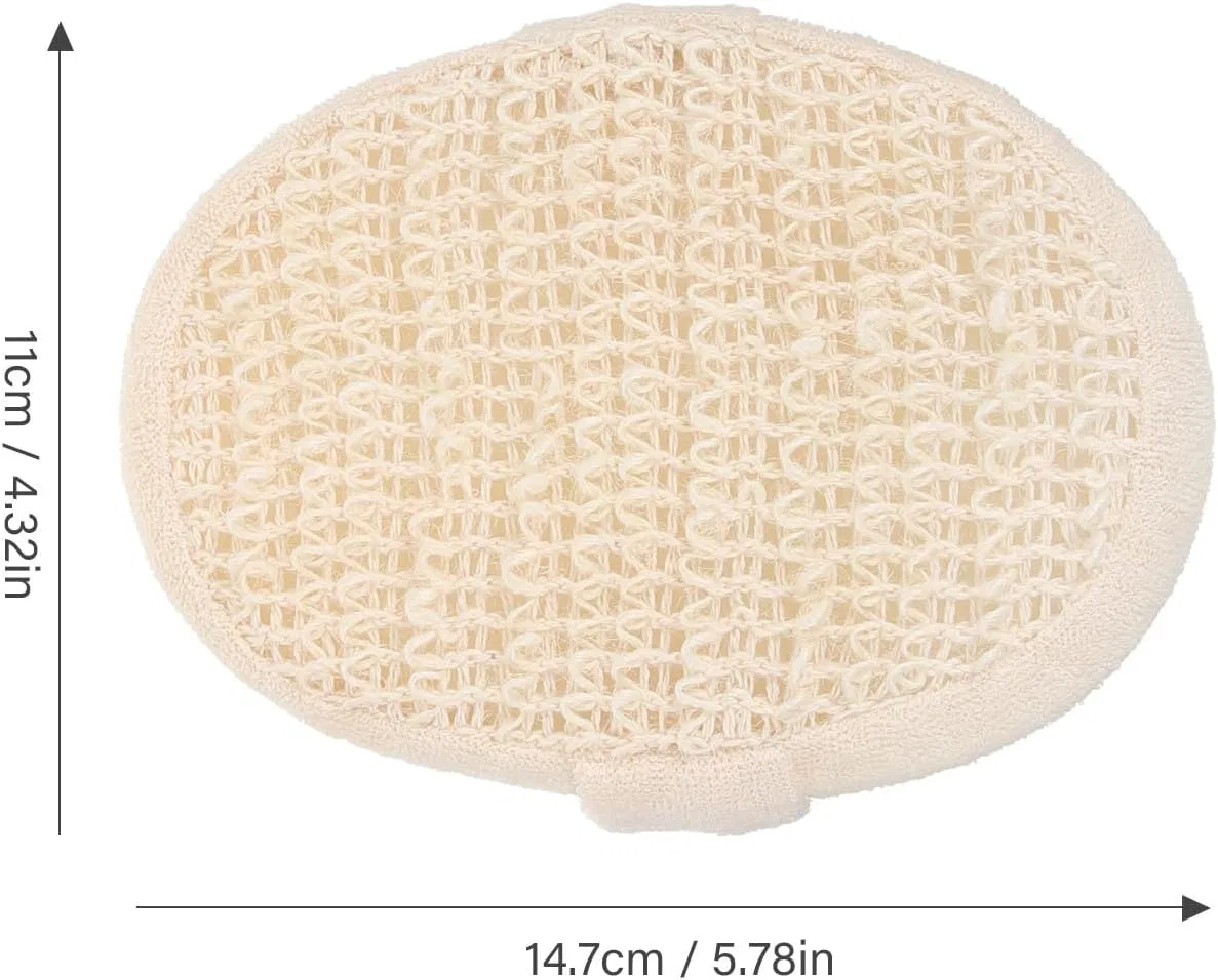 Мочалка для тела из хлопка и льна, BCOATH, 1 шт, 29 г, Beige — фото 2