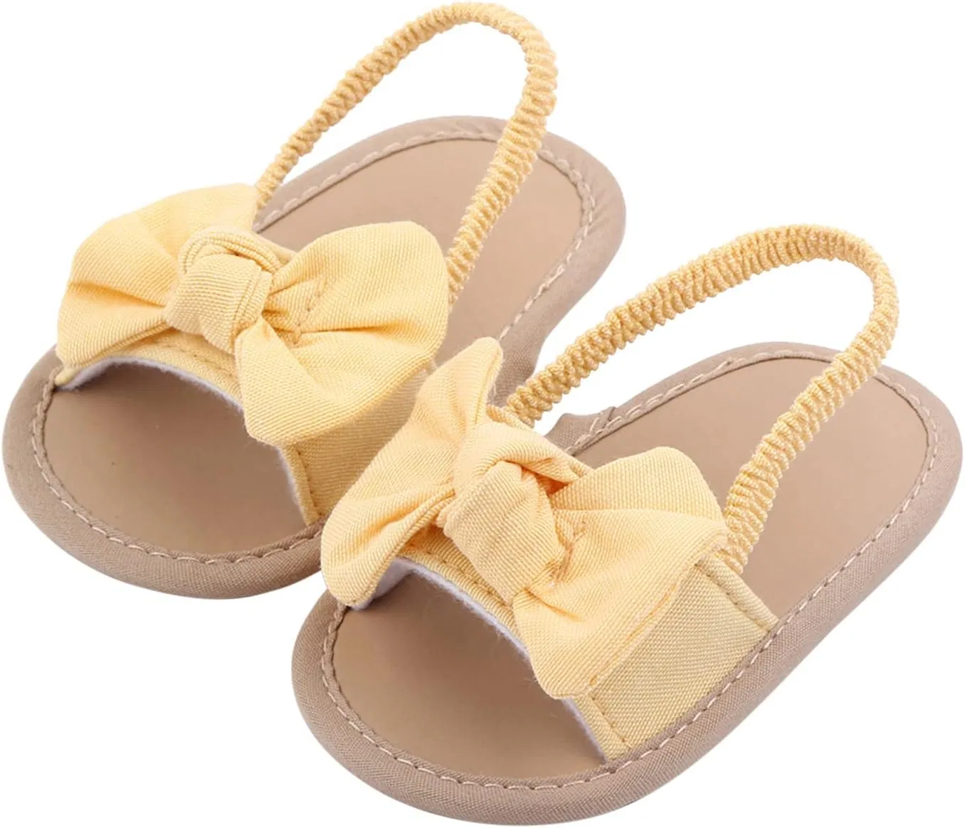 Детские ботиночки из флиса для девочек с бантом Jelly Sandal, Yellow — фото 3